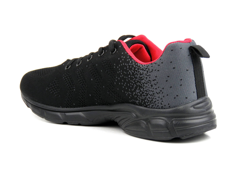 Buty męskie sportowe z siateczkowej tkaniny - DK  SA605122, czarne