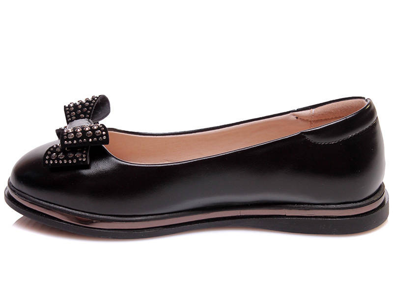Skórzane, lakierowane baleriny dziecięce - WEESTEP R967254185, czarne