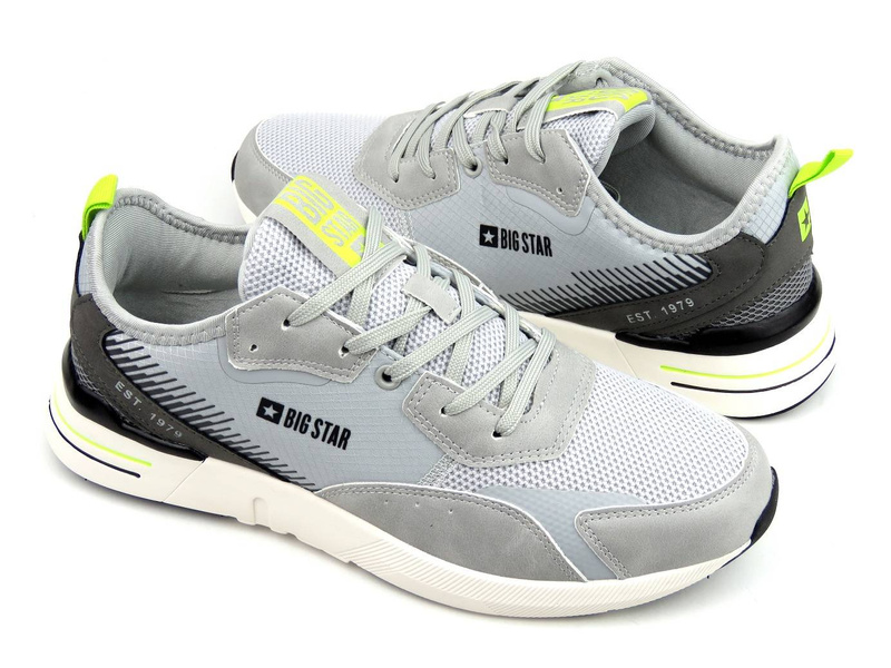Buty męskie sportowe z technologią dostosowywania do stopy - BIG STAR JJ174291, szare