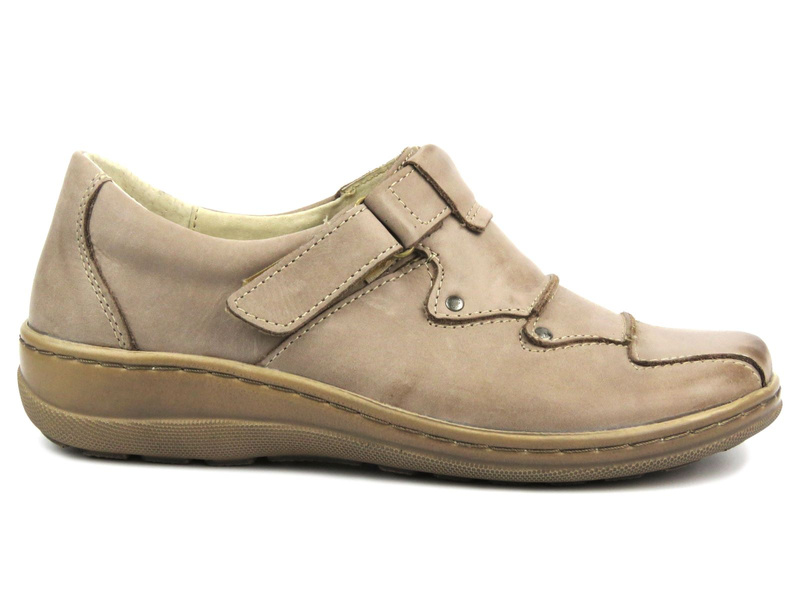 Lekkie, elastyczne półbuty damskie Helios Komfort 780-2, beżowe