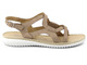 Skórzane sandały damskie na białej podeszwie - HELIOS Komfort 283, beżowe