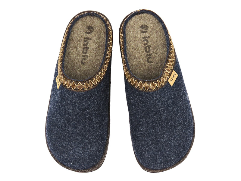 Kapcie damskie filcowe - Inblu NL-09, granatowe