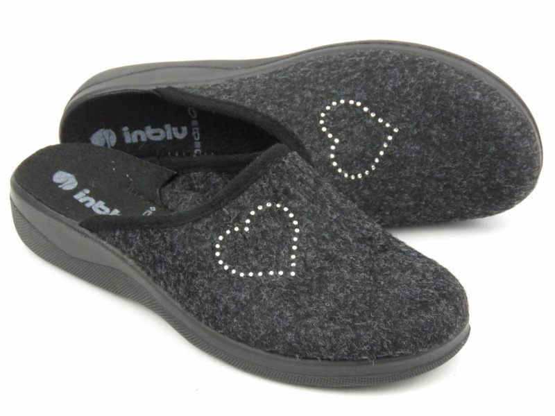 Kapcie, pantofle damskie filcowe - INBLU CA-108, szare