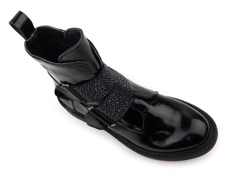 Botki damskie lakierowane - VENEZIA G0441215, czarne