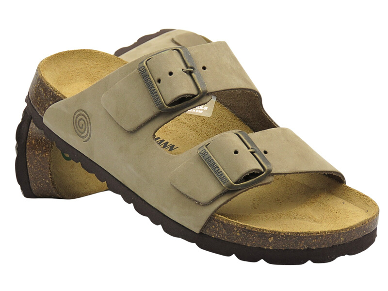 Skórzane klapki damskie beżowe Brinkmann 600130-08