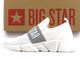 Wsuwane sneakersy damskie z przewiewnej tkaniny - BIG STAR JJ274297, białe