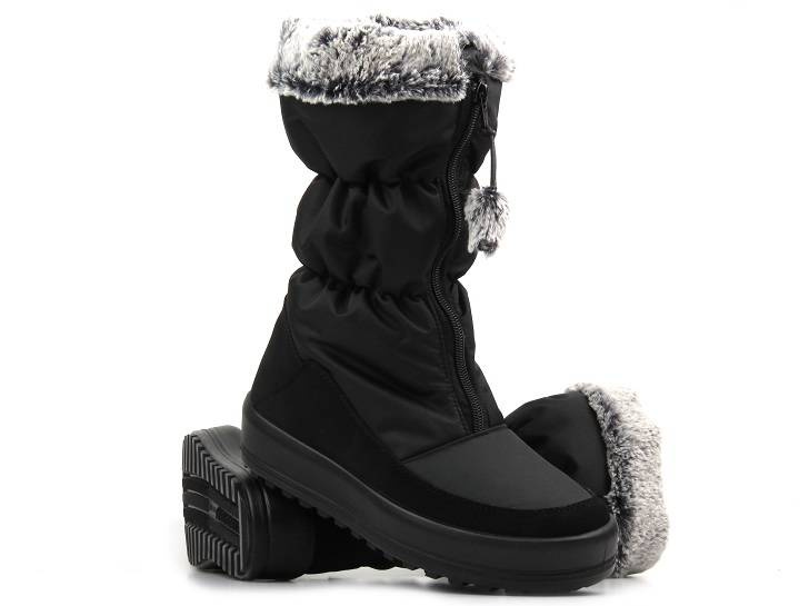 Ciepłe śniegowce damskie z membraną czarne Manitu 990219-01