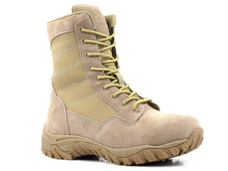 Wysokie trekkingi męskie z membraną WATERPROOF - VEMONT 9AT2045L, beżowe