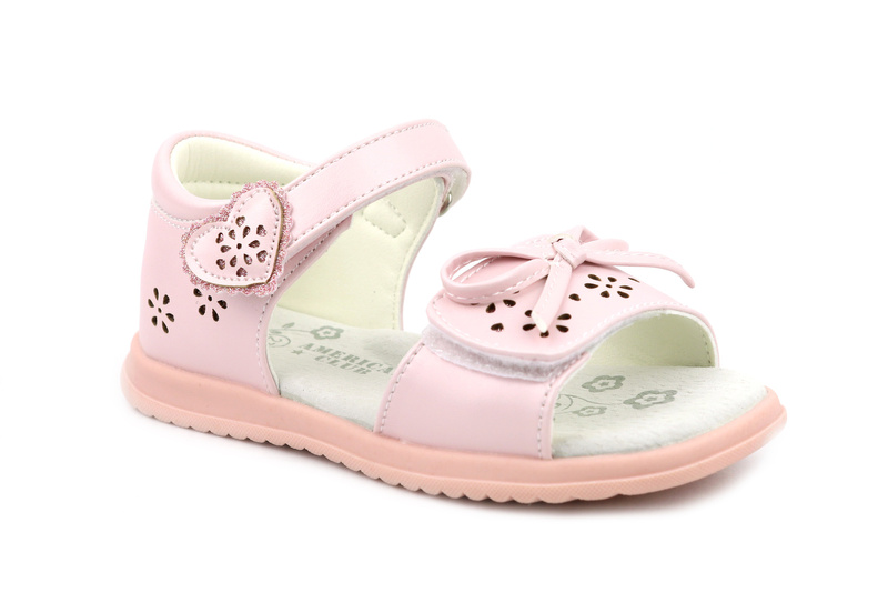 Sandałki dziecięce z profilowaną wkładką - American XD 56/22, różowe