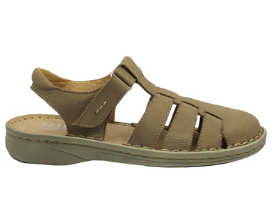 Skórzane sandały damskie beżowe Nika Komfort 1426