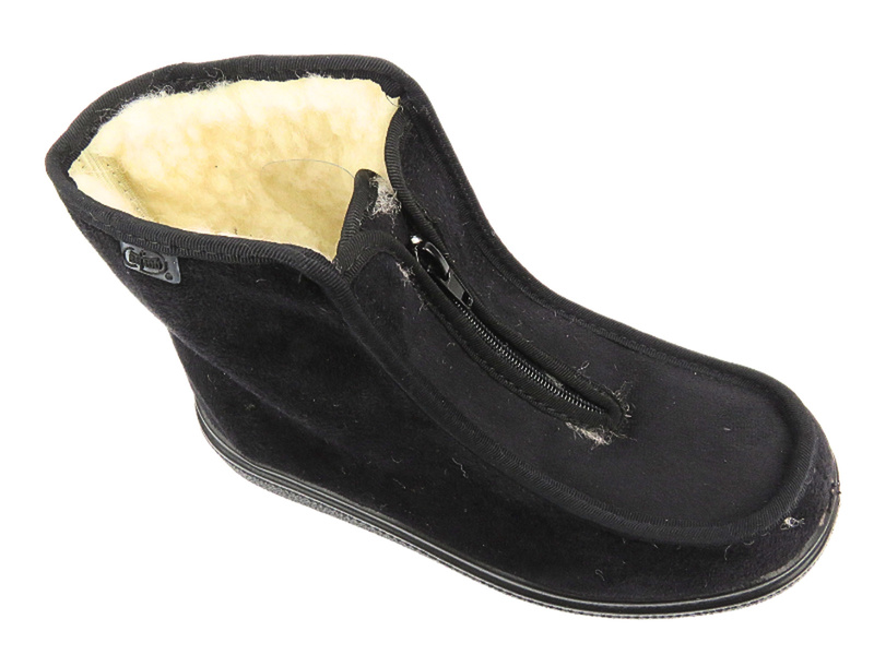 Wysokie, ciepłe kapcie zimowe - BEFADO Dr Orto 996D013, czarne