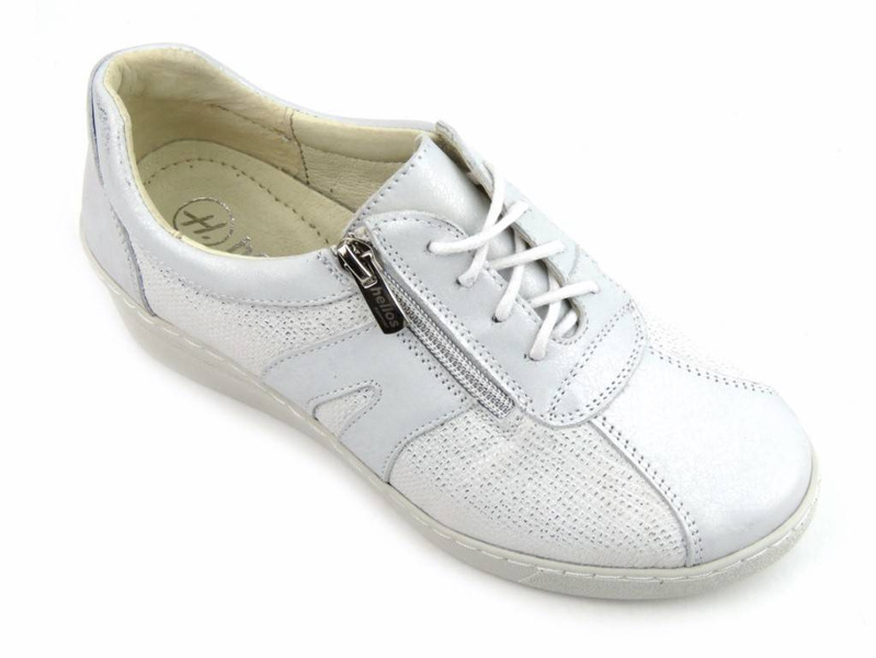 Sneakersy damskie na koturnie - Helios Komfort 377, srebrne