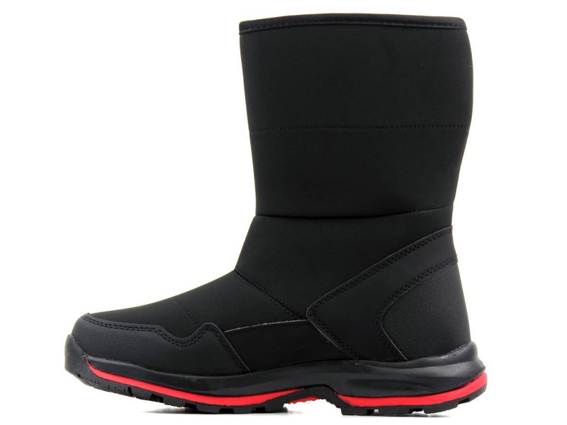 Śniegowce damskie na rzep - DK TECH Aqua Soft Shell 2182, czarno-czerwone
