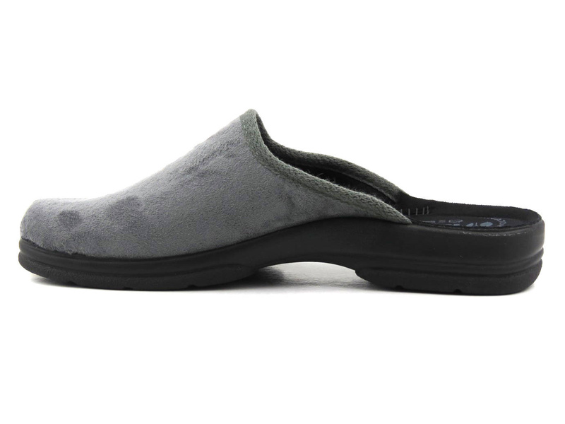 Kapcie męskie z welurową cholewką - INBLU PO-75, szare