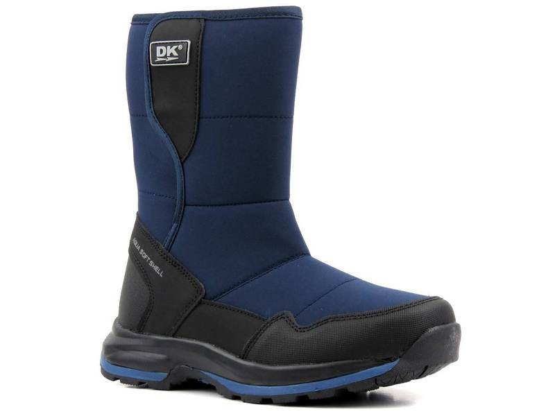 Śniegowce damskie na rzep - DK TECH Aqua Soft Shell 2182, granatowe