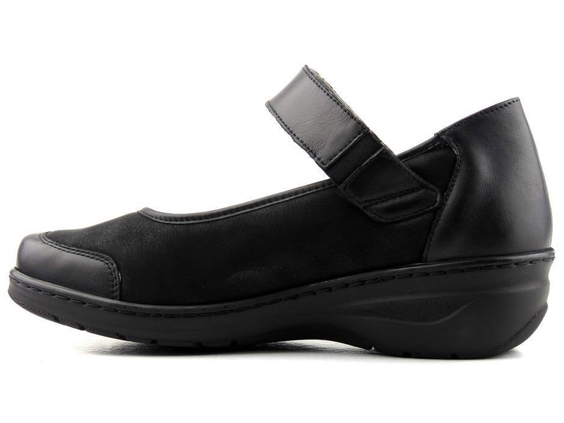 Wygodne półbuty damskie o tęgości H - Axel 1730, czarne