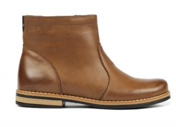 Skórzane botki damskie polskiego producenta HELIOS KOMFORT 650, brązowe