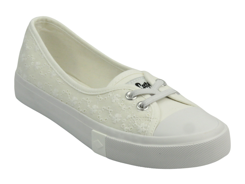Trampki damskie a la balerinki - Lee Cooper 25-31-3447L, białe
