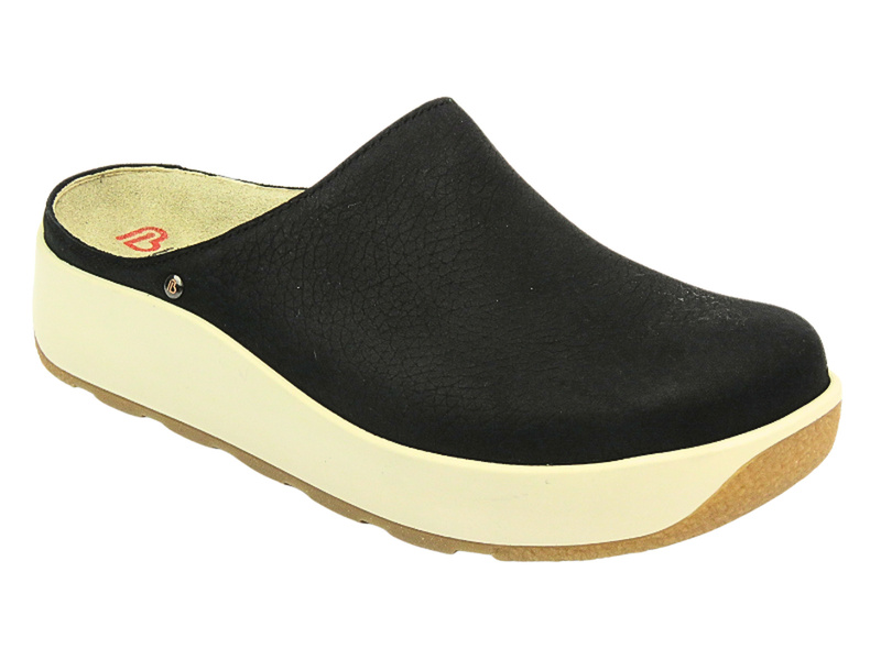 Skórzane klapki damskie - BERKEMANN Ella 03900-910, czarne