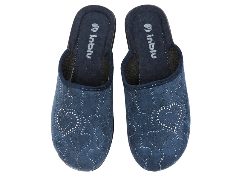 Wygodne kapcie damskie INBLU CF-2F, granatowe