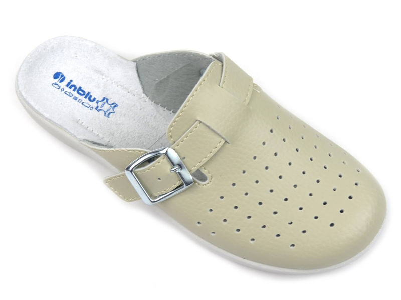 Klapki damskie medyczne, sanitarne - INBLU AE-01, beżowe