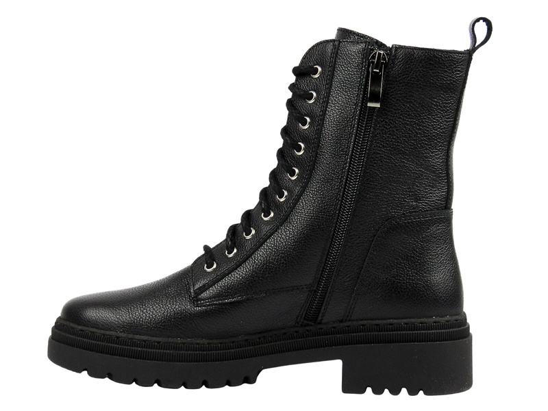 Wygodne botki damskie z naturalnej skóry Helios Komfort 1363, czarne