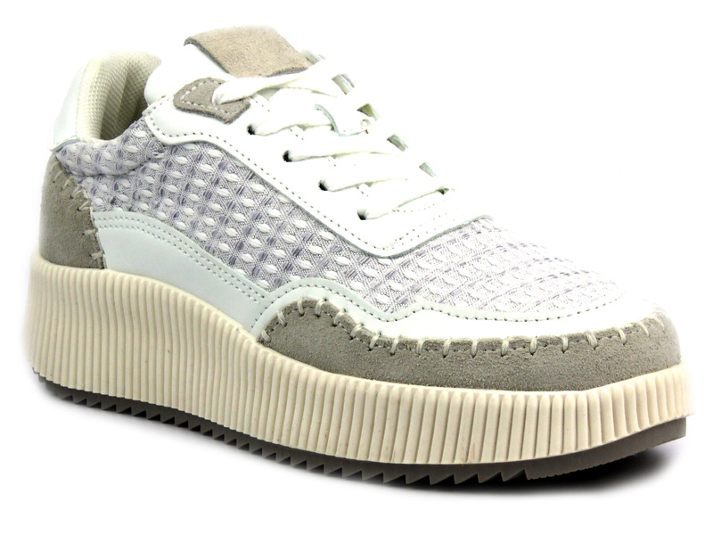 Buty sportowe damskie na platformie - BRIVIDO SHOES TW0815-09, szary