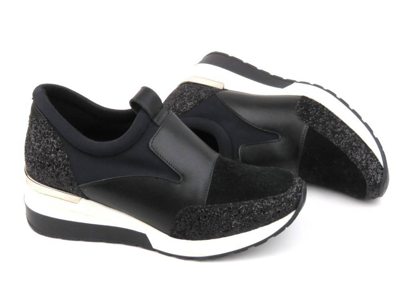 Buty damskie sportowe wsuwane - Kati 7025, czarne