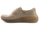 Skórzane półbuty damskie na grubej podeszwie - Helios Komfort 328S, beżowe