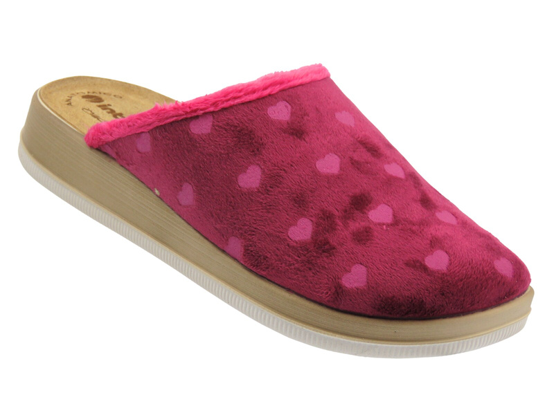 Wygodne kapcie damskie INBLU CT-40, bordowy