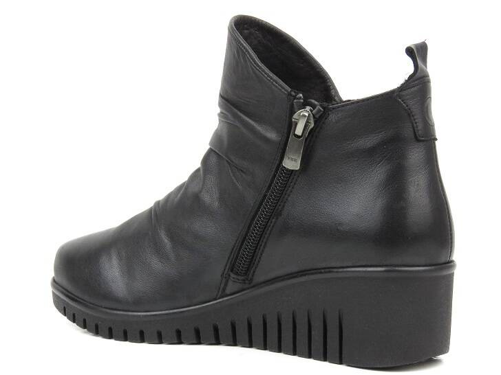 Botki damskie na dwa suwaki - COMFORTABEL 960232-01, czarne