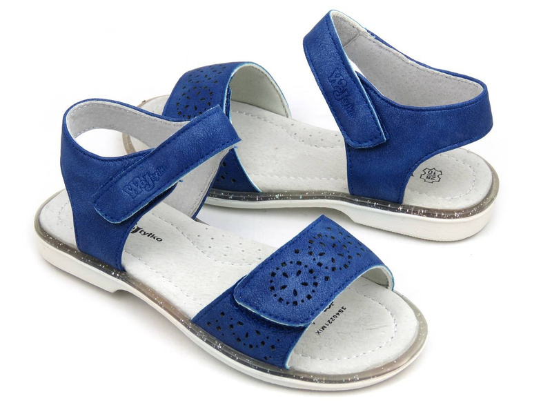 Sandały dziecięce polskiego producenta - WOJTYŁKO 40221, granatowe