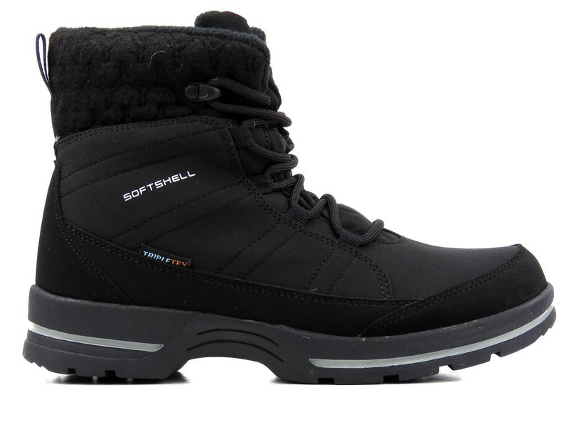 Czarne śniegowce damskie AMERICAN CLUB SN02, Softshell i Tripletex