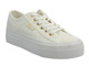 Trampki damskie na platformie - Lee Cooper 25-31-3438L, białe