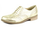 Półbuty damskie w stylu harvardzkim - Kabała 142-203, złote
