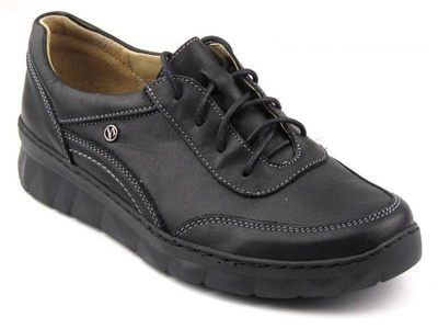 Lekkie i wygodne sneakersy damskie - Helios Komfort 360, czarne