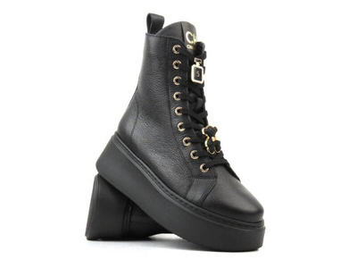 Botki damskie na platformie - CheBello 4294, czarne