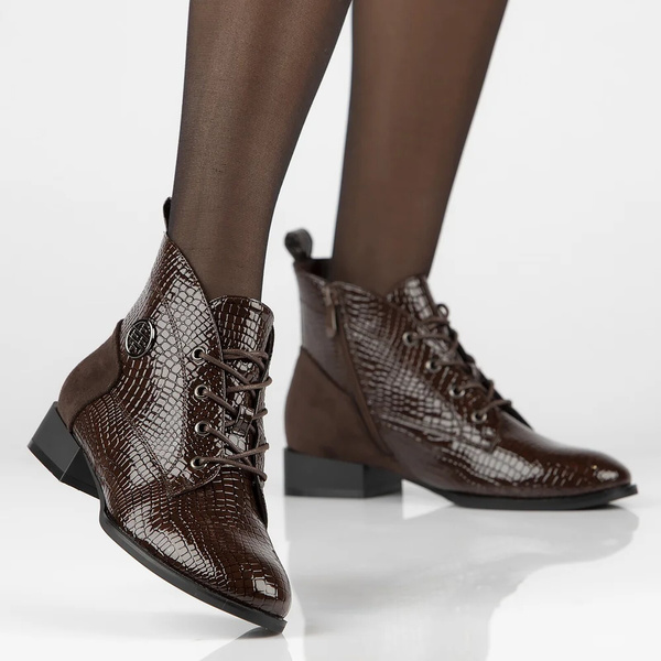 Trzewiki botki damskie - Filippo DBT4824/25, brązowe