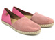 Skórzane espadryle damskie z wyciętą cholewką - VENEZIA 473-22036, różowe