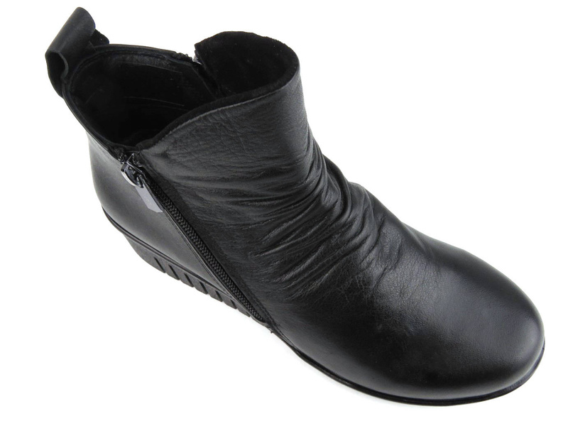Botki damskie na dwa suwaki - COMFORTABEL 962319, czarne