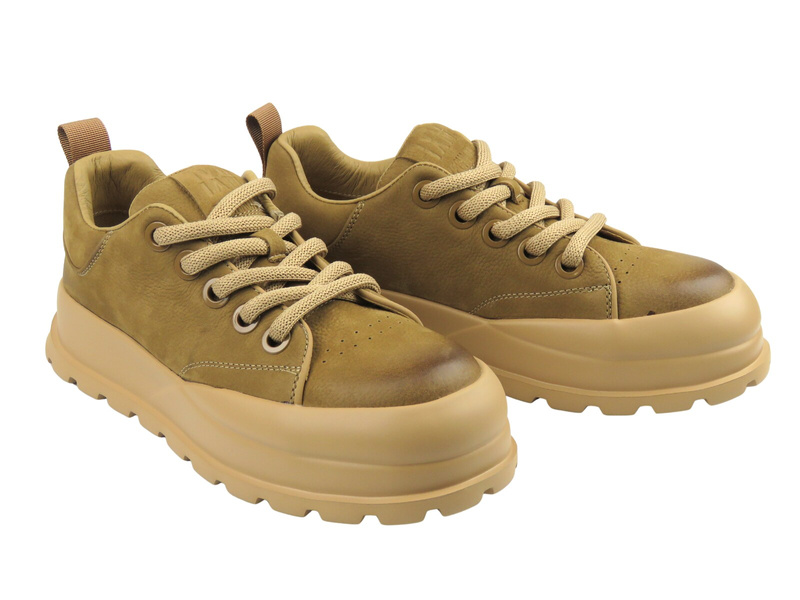 Męskie skórzane sneakersy John Doubare 86003, beżowe