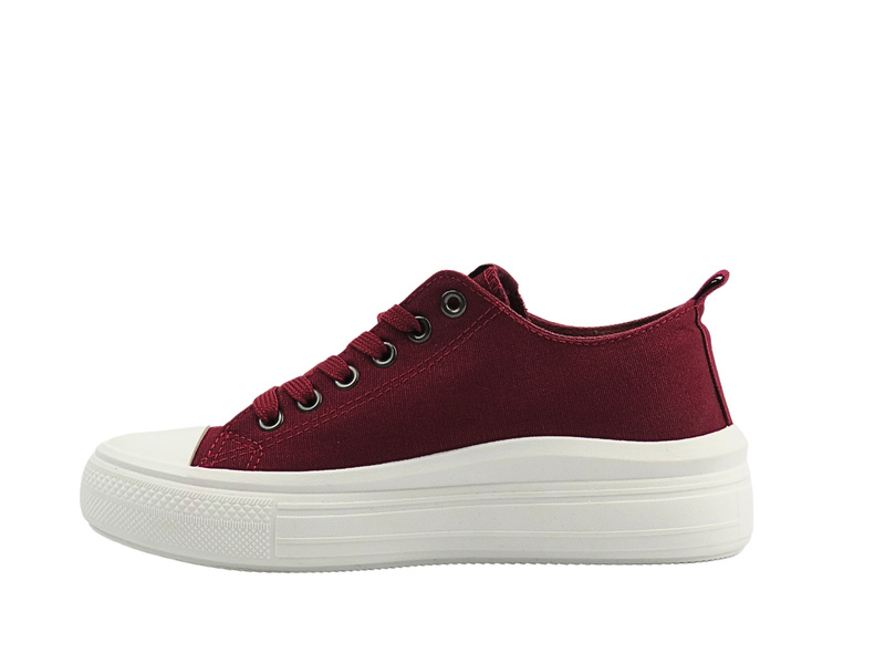 Trampki damskie na platformie bordowe Lee Cooper LCW- 23-44-1625L