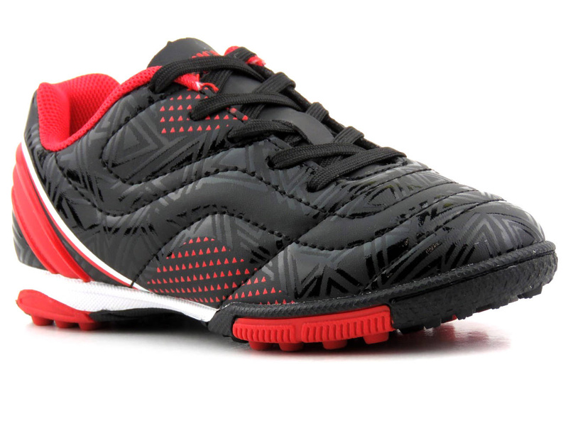 Buty sportowe dziecięce typu turfy - American Club OG 09/20, czarno-czerwone