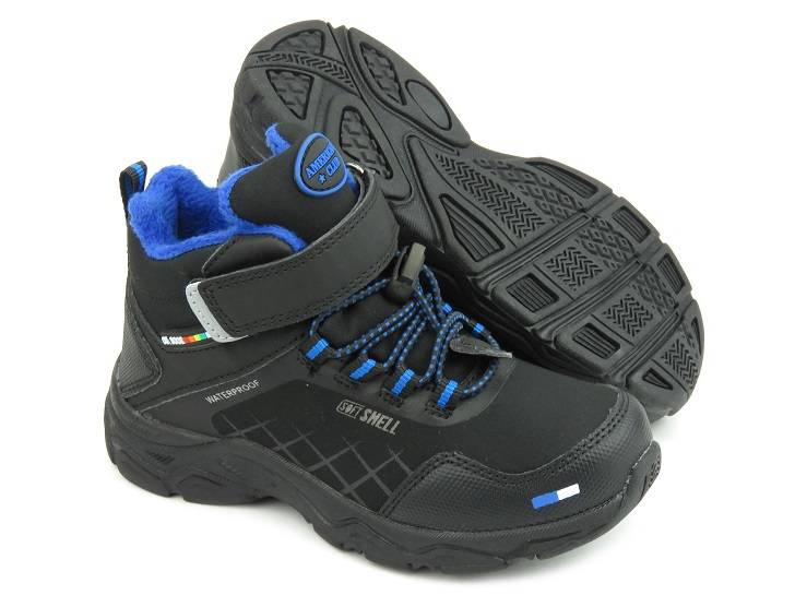 Śniegowce, trapery dziecięce - AMERICAN CLUB HL 28/22, czarne z niebieskim