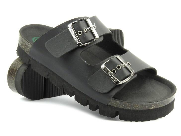Klapki damskie - Dr Brinkmann Bonillo 700560-01, czarne