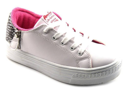 Buty sportowe młodzieżowe - AMERICAN CLUB K1569A, białe