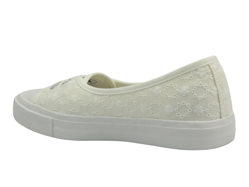 Trampki damskie a la balerinki - Lee Cooper 25-31-3447L, białe