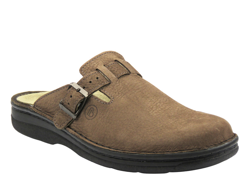 Skórzane klapki męskie brązowe Berkemann 05708-437