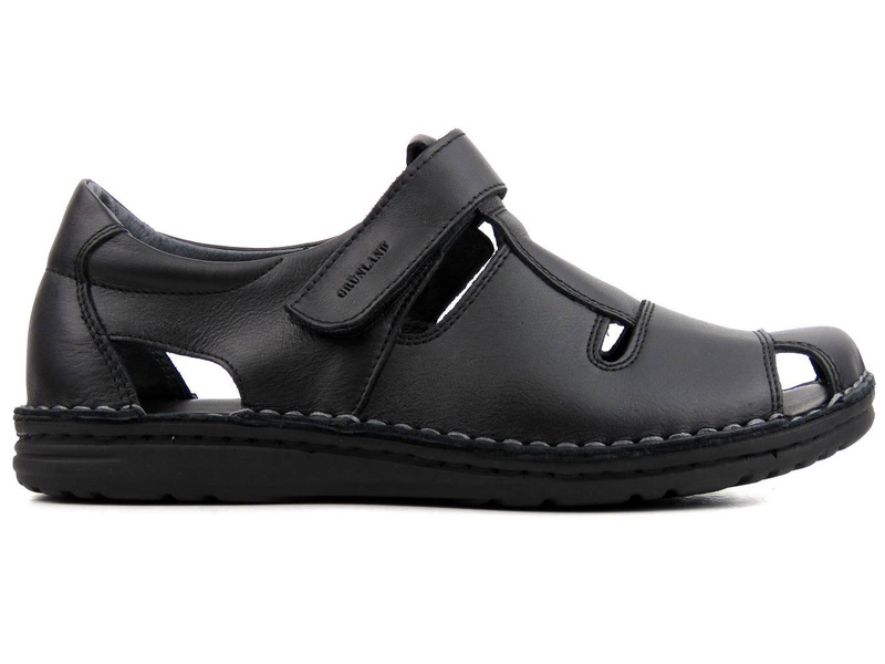 Zabudowane sandały męskie na wiosnę i lato - GRUNLAND SA1515-80, czarne