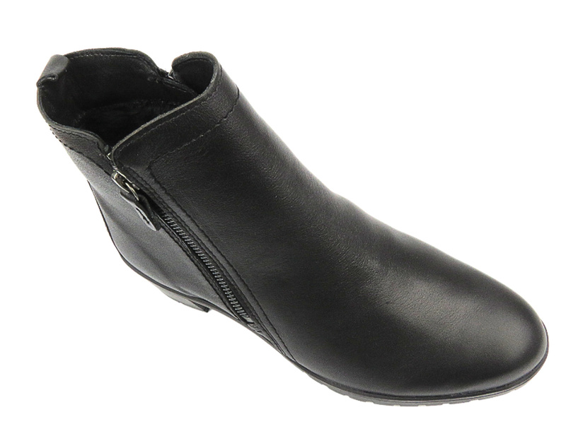 Ocieplane Botki Damskie - Comfortabel 960352-01 Czarne Na Zamek